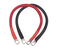 Happyyami 2pcs Battery Cable Set 4awg 25mm² 30cm with Ring Eyelets, Positive and Negative Pvc Copper Wire, Stable Performance and Good Temperature Resistance for Vehicle Battery Connections