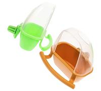 Happyyami 2pcs Bird Food Dispenser Bowl Splash Hanging Feeder for Pigeons Parrots Cockatiels Easy to Clean Bird Feeding Container Yellow Green