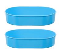 Happyyami 2pcs Blue Plastic Tablet Tray Organizer for Efficient Sorting and Easy to Clean Pill Dispenser Plate for Hospitals and Settings