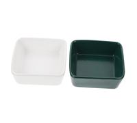 Happyyami 2pcs Ceramic Small Pet Feeding Bowls with Smooth Surface and Bite-resist Design, Suitable for Hamsters, Chinchillas, and Small Animals, Assorted Colour Mini Dish for Stable