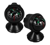 Happyyami 2pcs Compact Adhesive Car Compass Dashboard with Car Compass Guide Ball Lightweight Plastic Advanced Positioning Technology for Autos and Boats