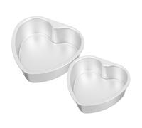 Happyyami 2pcs Detachable Heart Shaped Baking Mold Removable Bottom Cake Tray for Easy Demolding Non Stick Love Heart Cake Pans for Household Baking and Gift Giving