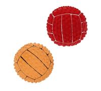 Happyyami 2pcs Dog Molar Toy Squeaky Chewing Toys for Pet Playtime for Teeth Cleaning and Chewing Habits Bright Volleyball Shapes