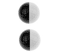 Happyyami 2pcs Dual Color Golf Practice Balls Putting Alignment Line Black and White Training Balls for Swing Practice and Sports Training