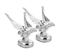 Happyyami 2pcs Eagle Hood Ornament Car Exterior Decoration Plastic Material Universal Fit Easy to Install Stylish Design for Vehicle Front Car Hood