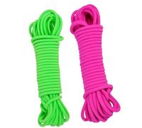 Happyyami 2pcs Elastic Skipping Rope Meters for Outdoor Fun School Use Rubber Bands in Green and Rosy Jumping Game for Boys