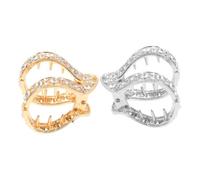 Happyyami 2Pcs Elegant V Shaped Claw Clip Set with Sparkling Rhinestones Fashion Hair Accessories for Women for Charming Ponytails and Bun Hairstyles