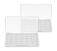 Happyyami 2pcs Empty Lipstick Palette with Makeup Spatula, Lid and Travel-friendly Size, Portable Eyeshadow Palette for DIY Professional Makeup Enthusiasts, White as Abs Pp Material