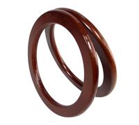 Happyyami 2pcs Handbag Handles for Crochet Bags Wooden Handle Ring Replacement for Beach Bag Handmade Craft Projects