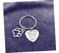 Happyyami 2pcs Heart-shaped Pet Memorial Keychain You Are Pet Souvenir Keyring for Dog Steel for Keys Bags