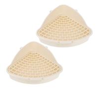 Happyyami 2pcs High Capacity Triangular Plastic Litter Box for Rabbit and Small Pets, Easy to Clean Pet Toilet Potty Trainer Suitable for Enclosure and Small Living Spaces
