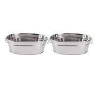Happyyami 2pcs Ice Buckets for Parties Tin Bucket Ice Galvanized Bucket Tub Metal Beer Buckets for Bars Stainless Steel Drink Tub Container Wine Portable Drink Chiller for Seafood Fried Chicken