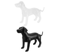 Happyyami 2pcs Inflatable Pet Clothing Model Dog Mannequin Clothes Display Stand Clothing Rack Counter for Animal PVC Black Transparent