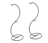 Happyyami 2pcs Iron Hanging Plant Brackets with Base Terrarium Display Stand Holders for Flower Baskets Wind Chimes and Greenery Stylish Window Box Plant Hooks for Living Decor