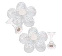 Happyyami 2pcs Magnetic Nail Tips Stand for French Tip Press Nails Art Practice Display Stand Fake Holder Blossom Iridescent Base