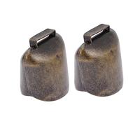 Happyyami 2Pcs Metal Cattle Bells Galvanized Iron Cow Bell Set for Livestock Anti-Lost Hanging for Farms and Decorations