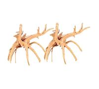 Happyyami 2pcs Natural Driftwood for Aquarium Decoration Lifelike Rhododendron Roots for Fish Tank Stable Base Random Shape for Enhancing Aquatic Landscapes