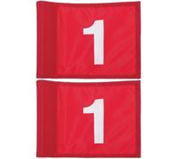 Happyyami 2pcs Numbered Golf Pin Flags Red No.1 for Golf Training Practice Small Sturdy Court Flags with Hole Cup for Putting Areas