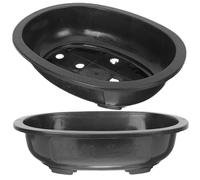 Happyyami 2pcs Oval Bonsai Training Pot Practical Flower Pot Drainage for Gardening Balcony and Nursery Use Breathable Design for Healthy Plants