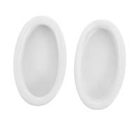 Happyyami 2pcs Oval Ceramic Water Basin for Reptiles Tortoise Food Bowl Lizard Tank Supplies
