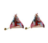 Happyyami 2pcs Parrot Swing Perch Multi-functional Bird Toy Stand Elevated Platform for Chewing Climbing and Play for Small Birds Like Parakeets and Cockatiels Design