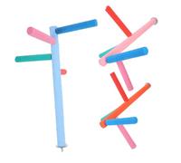 Happyyami 2pcs Parrot Training Stand Level Wooden Ladder Toy for Birds Playground for Climbing Exploring and Relieving Stress Random Design