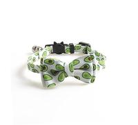 Happyyami 2pcs Pet Collar Bells Adorable Fruit Pattern Bow for Cats and Dogs Watermelon and Avocado Styles White Green