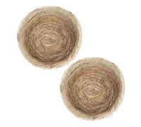 Happyyami 2pcs Pigeon Egg Nests Bird Breeding Nests Corn Husk Straw Material Rustic Style Coffee Color Warm Sheltered Environment Strong Breathable Suitable for Home Use