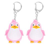 Happyyami 2Pcs Pink Penguin LED Keychains with Sound Luminous Key Holders for Bags and Backpacks Creative Key Decoration Ornaments for Friends