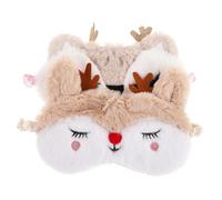 Happyyami 2pcs Plush Cartoon Reindeer Sleep Mask Soft Eye Covers for Women and Comfortable Eye Mask for Travel Party Games and Everyday Use Lightweight and Easy to Carry