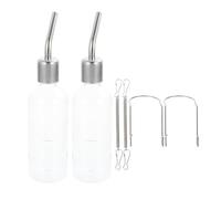 Happyyami 2pcs Rabbit Water Feeder Hamster Hanging Water Bottle Plastic Stainless Steel Leak-proof Easy to Install and Remove Can Be Hung on Cage for Small Animals