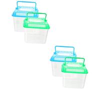 Happyyami 2pcs Reptile Breeding Box Compact Terrarium for Snakes Spiders Turtles Pets Feeding Tank Comfortable Space Lid