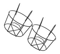 Happyyami 2Pcs Round Metal Hanging Flower Stands Balcony Rail Planters Space-Saving Iron Plant Pot Holders Outdoor Garden Flower Rack for Small Plants