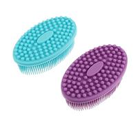 Happyyami 2Pcs Silicone Shower Brush Durable Exfoliating Bath Tool for Adults Lightweight Compact Gentle Skin for Travel