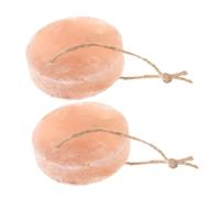 Happyyami 2Pcs Small Animals Lick Salt Blocks for Rabbits Hamsters More Natural Mineral Salt Licking Brick Essential Trace Elements for Healthy Pets Convenient Pet Chew