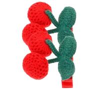 Happyyami 2pcs Small Hair Clips Knitted Crochet Cherry Hair Clips Cute Girl Accessories for Boy Girl's Party Occasions