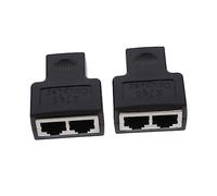Happyyami 2pcs Splitter Adapter Conversion Head Ethernet Splitter Connectors for High Speed Network Cable