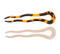 Happyyami 2pcs U Shaped Hair Pins French Style Chignon Accessories for Easy Bun Knot Styling Elegant Tortoiseshell Colors for Festivals and Daily Wear