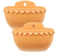 Happyyami 2pcs Wall Hanging Flower Pot Planters Plastic Semi-circular Baskets for Home Office Space-saving Wall Mount Flower Holders