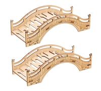 Happyyami 2pcs Wooden Hamster Ladder Bridge round Edges for Small Pets, Promotes Fun and Relieves Stress, Suitable for Hamsters and Chinchillas in Cage Play