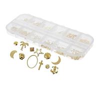 Happyyami 3 Box Shiny Nail Charms Nail Sticky Charms Delicate Alloy Decorations Unique Patterns for Manicure Craft