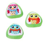 Happyyami 3pcs Cat Molar Toy Interactive Rice Toys Cute Owl Pattern Engaging Pet Biting Plaything for Cats Keeps Kittens Active Entertained