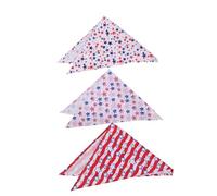 Happyyami 3pcs Dog Bibs Star Pattern Triangle Bandanas for Dogs Usa Flag Design for Independence Day Celebrations Absorbent and Soft Drool Cloths