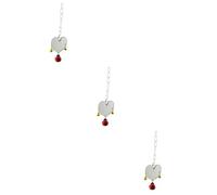 Happyyami 3pcs Heart Shape Bird Mirror Toy Bell Fun Swing for Budgies Parrots Lovebirds Broken Reflective Random Bell for Bird Cage Decoration