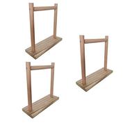 Happyyami 3pcs Parrot Stand Rack Natural Perch for Birds Paw Grinding Branch Toy Easy to Cages for Parrots and Budgies