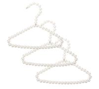 Happyyami 3pcs Pet Cloth Hangers Dog Accessories Puppy and Cat Supplies Quality Hangers Pearl Beads Elegant Design