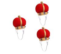 Happyyami 3pcs Pet Hat for Cats Creative Funny Headdress Red for Parties Photoshoots and Daily Wear Comfortable Easy to Wear
