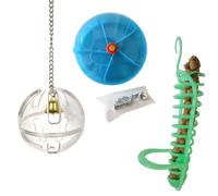 Happyyami 3pcs Plastic Pet Feeding Tool Set for Hamster and Rat, Parrot Feeding Ball Included, for Climbing and Playing Activities
