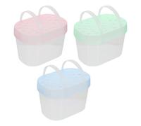 Happyyami 3pcs Portable Small Pet Carrier Case with Breathable Plastic and Handle for Squirrel and Guinea Pig Trips and Camping Outdoor Use Random Color