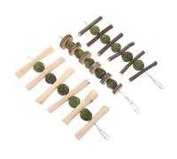 Happyyami 3pcs Rabbit Chew Toys Pet Molar Grass Cakes Biting Toys for Rabbit Food Apple Branch Suitable for Guinea Pigs Chinchillas Squirrels